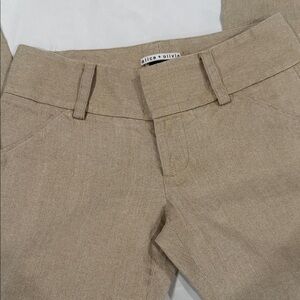 Alice + Olivia Sandstone Linen-Blend Trousers